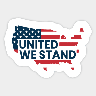 United we stand bold flag USA shape Sticker
